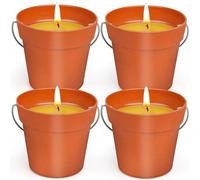 4 x 200 g Large Citronella Candle Outdoor, 180 Hours Burning Time Scented Candle Citronella Candle for the Garden, Natural Soy Wax Outdoor Candles for Camping, Balcony, Patio, Barbecue, Summer Gift