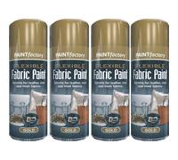 4 X 200ml Flexible Gold Fabric Spray Paint For Leather Art Vinyl Craft