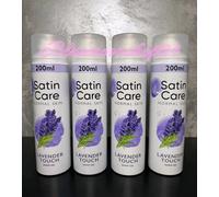 4 x 200ml Gillette Satin Care Lavender Touch Shave Gel For Normal Skin