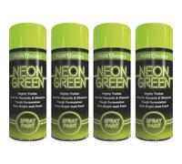 4 x 200ml Green Neon Spray Paint All Purpose Matt Finish Wood Metal