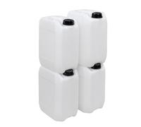4 x 20L Water Container Heavy Duty | Food Grade HDPE Plastic Jerry Can Water Carrier | Stackable 20 Litre Drum Tank with DIN 61 Cap | Camping, Liquid Storage, Car Washing, Emergency & Industrial Use
