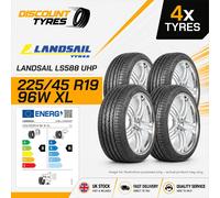 4 X 225/45R19 96W XL LANDSAIL LS588 UHP 225 45 19 2254519 NEW TYRES