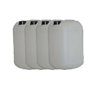 4 x 25 Litre Square Round Jerry Can with Tamper Evident Cap Water Storage for Camping and Caravanning