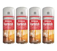 4 x 250ml Clear Gloss Varnish Spray Exterior Interior For All Purpose