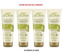 4 x 250ml Dalan d'Olive Oil Hand & Body Cream Vegan 90% Natural Dry Skin 0% GMO