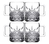 (4 x 250ml ) Glass Mugs Coffee Tea Cappuccino Latte Hot Drinks Cups