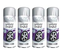 4 X 250Ml Silver Alloy Wheel Spray Paint Restorer Car Bike Auto Satin