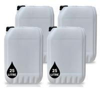 4 x 25L Plastic JERRY CAN for Water & Chemicals - UN Certified, Food Grade, Stackable with Tamper-Evident Cap, Ideal for Outdoor, Camping, Emergency, and Industrial Use