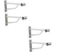 4 X 25mm or 1 inch Premier Heavy Duty Wall FIX Chrome Support ARM Bracket for 25MM Diameter Tube, Walk in Wardrobe TUBING Hanging Rail System for Shops, Home
