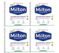 4 x 28 Milton Sterilising Tablets For Cleaning baby feeding accessories and breastfeeding equipment Cleaning Baby Bottles Rinse-Free Ideal for Travel Home Household Hygiene (4)