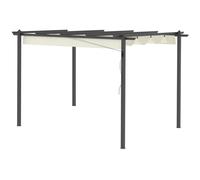 Aluminium Pergola Gazebo 396x296cm Cream White Retractable Roof Canopy