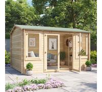4 x 3 Pressure Treated Log Cabin - BillyOh Dorset Log Cabin - 28mm Thickness Wooden Log Cabin Summerhouse - 4m x 3m Reverse Apex Cabin
