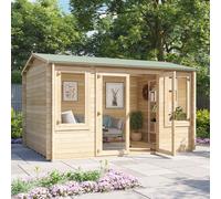 4 x 3 Pressure Treated Log Cabin - BillyOh Dorset Log Cabin - 44mm Thickness Wooden Log Cabin Summerhouse - 4m x 3m Reverse Apex Cabin
