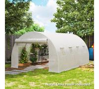 4 x 3 x 2m Greenhouse Replacement Cover ONLY for Tunnel Greenhouse Outsunny White One Size