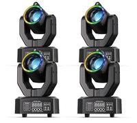 4 x 30 W Mini LED Moving Head Headlight RGBW Beam, Green Light + Starry Sky Effect d-mx512 Sound-Active Master Slave with Remote Control for DJ Weddings Parties Clubs Stages