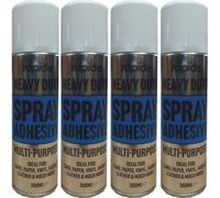 4 x 300ML Heavy Duty Adhesive Glue Spray Fabric Carpet Multipurpose