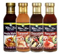 4 x 355ml | Walden Farms Near Zero Calorie Multipack Flavoured Syrup 355ml | Maple Walnut | Caramel | Chocolate | Pancake | Gluten Free | Dairy Free | 4 Pack