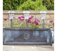 4 X 365-Day Solar Powered Garden Stake Lights - Outdoor Lawn, Border, Path, Patio, Deck Lighting - Slate Grey, Each H41 X 11.5Cm