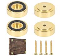 4 x 3cm Brass Chopping Board Feet with Non-Slip Pads, Chopping Board Feet, Non-Slip Gold Cutting Board Feet with Silicone Rubber Feet and Screws Set for Furniture, Chairs, Cabinets
