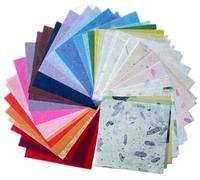 4" x 4" 50 Designs 50 Sheets Natural Fiber Tamarind Leaves,Banana Bark Mulberry Paper Sheets Art Tissue Washi Paper Design Craft Art Origami Suppliers Card Making (Mixed Colors,Tamarind Leaves etc.)