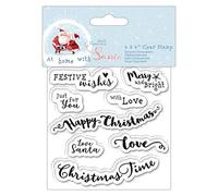 4 x 4" Clear Stamp - At Home with Santa - Sentiments