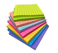 4 x 4 Inches Lined Sticky Notes for Post,8 Bright Colors Self-Stick Notes, 50 Sheets Per Pad, 8 Pads, 400 Sheets Total