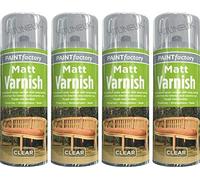 4 x 400ML Clear Varnish Professional Matt Finish Spray Wood Color Paint All Purpose