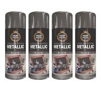 4 x 400ml Gun Grey Spray Paint Metallic Aerosol Auto Car Wood Plastic
