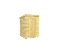 4 x 5 Feet Pent Shed - Single Door W/O Windows - L147 x W127 x H201 cm Buttercup Farm Brown One Size