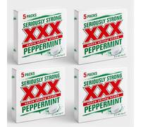 4 x 5 Pack XXX Seriously Extra Strong Peppermints, each Roll 40.5 g (Total 810g - 20 Rolls), Long-Lasting Fresh Breath