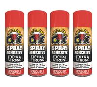 4 x 500ml Adhesive Spray Strong for Card Carpet tiles Extra Strong