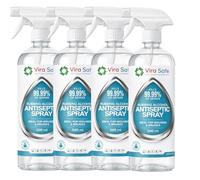 4 x 500ml Vira Safe 80% Pure Rubbing Alcohol Antiseptic Spray 500ml - Multipurpose Cleaning & Disinfecting Solution for Home, First Aid, Electronics, Glass & Stainless Steel (4 x 500ml)
