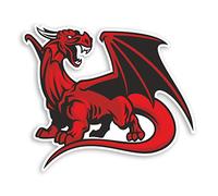 4 x 5cm Red Dragon Vinyl Stickers - Wales Welsh Angry Laptop Sticker #34485 (5cm Wide)