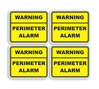 4 x 5cm Warning Perimeter Alarm Sign Vinyl Stickers - Security Sticker #34971