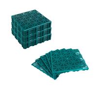 (4 x 5pc Anti-Slip Deck Boards) KCT Green Garden Path and Patio Decking Interlocking Tiles