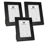 4 X 6 '' Black Picture Frame With Glass Window Set Of 3,6 x 4''Gallery Photo frame 4x6 Inch stylish photo frames with a delicate Wooden grain texture For Wallmounted & Desk Top