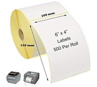 4" x 6" Direct Thermal Labels 500 Labels Per Roll for Zebra Toshiba Citizen 100mm x 150mm Plain Shipping Labels (10 Rolls)