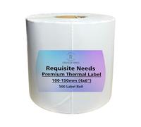 1 Roll, 500 Premium Coated Direct Thermal Labels, Self-Adhesive 100mm x 150mm (4" x 6"), for Zebra, MUNBYN, Rollo, TSC, Toshiba, Citizen, Direct Thermal Label Printer, LP2844, GK420D, ZD420,ZP450