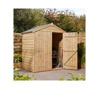 4 x 6 Feet Double Door Shiplap Apex Shed - Timber - L127 x W194 x H220 cm - Natural Timber Finish