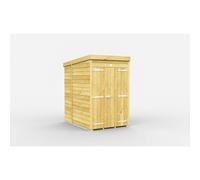 4 x 6 Feet Pent Shed - Double Door W/O Windows - L178 x W127 x H201 cm Buttercup Farm Brown One Size