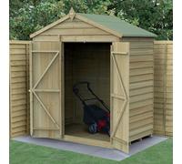 Forest Garden 4LIFE Apex Shed 6x4 - Double Door - No Window, Brown