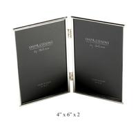 4" x 6" - Impressions Silver Plated Thin Double Photo Frame