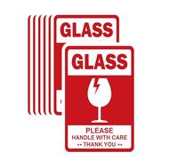 4 x 6 Inch Large Glass Fragile Warning Stickers Handle with Care - Fragile Stickers for Shipping Moving Glass Fragile Labels for Galss Delicate Items 100 Pcs
