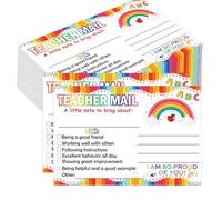 4 x 6 inch Teacher Mail Notes to Parents 50 Pcs Happy Mail Reward Rainbow Postcards Classroom Good Behavior Incentive Cards of Preschool Teacher Parent Communication Notes