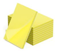 4" x 6" Note Pads Memo Pads, Yellow Blank Pads, Small Notepad Writing Pads, Yellow Paper Pad, 80gsm Small Note Pad with Cardboard Backing, 50 Sheets, Pack of 12, Easy to Peel for School, Home, Office