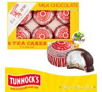 4 x 6 PACK TUNNOCKS TEACAKES TEA CAKES Milk Chocolate 24 X 24g Snack Treat