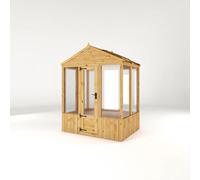 4 x 6 Wooden Greenhouse Polycarbonate Glazed Apex Shiplap Single Door
