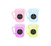 4 x 600ml Clip and Lock Microwave Soup Mug Container with Lid