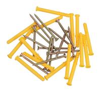 4 x 60mm Countersunk Screws and Wall Raw Plugs for Wood Concrete Brick 30pc