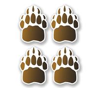 4 x 6cm Bear Paw Print Vinyl Sticker Decal Laptop Car Bike Animal Surf Fun #6502 (4.5cm Wide x 6cm Tall)